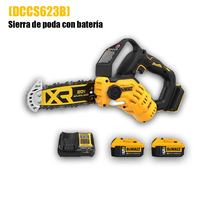 Motosserra sem fio DEWALT + bateria de 5ª geração * 2 (16 horas de duração da bateria) + carregador