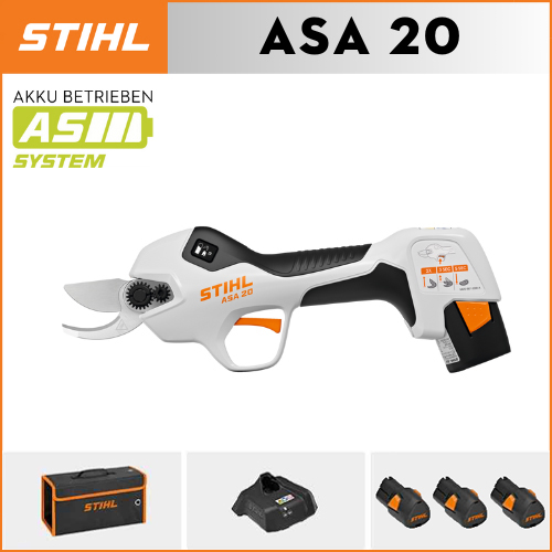 STIHL ASA20*1, bateria de lítio*3, caixa de armazenamento*1, cabeça de corte*1, carregador*1